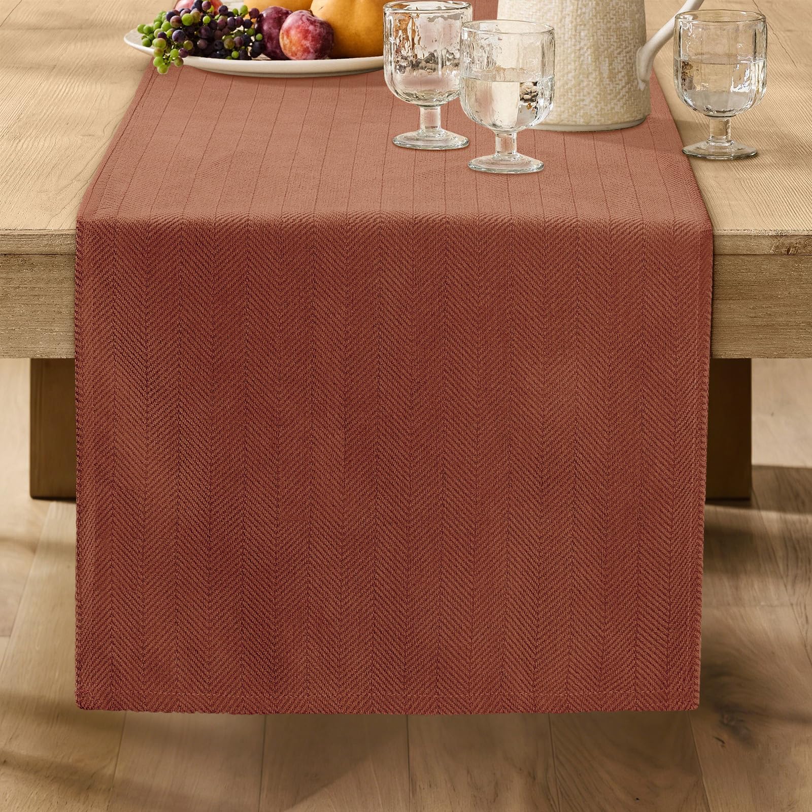 ZWJD Moderner Salbeigrüner Tischläufer, Waschbar, Mit Elegantem Design, Weich und Luxuriös, Dekorativ für Wohnzimmer, Esstisch, Innendekoration,Küche, Urlaub & Party Dekor