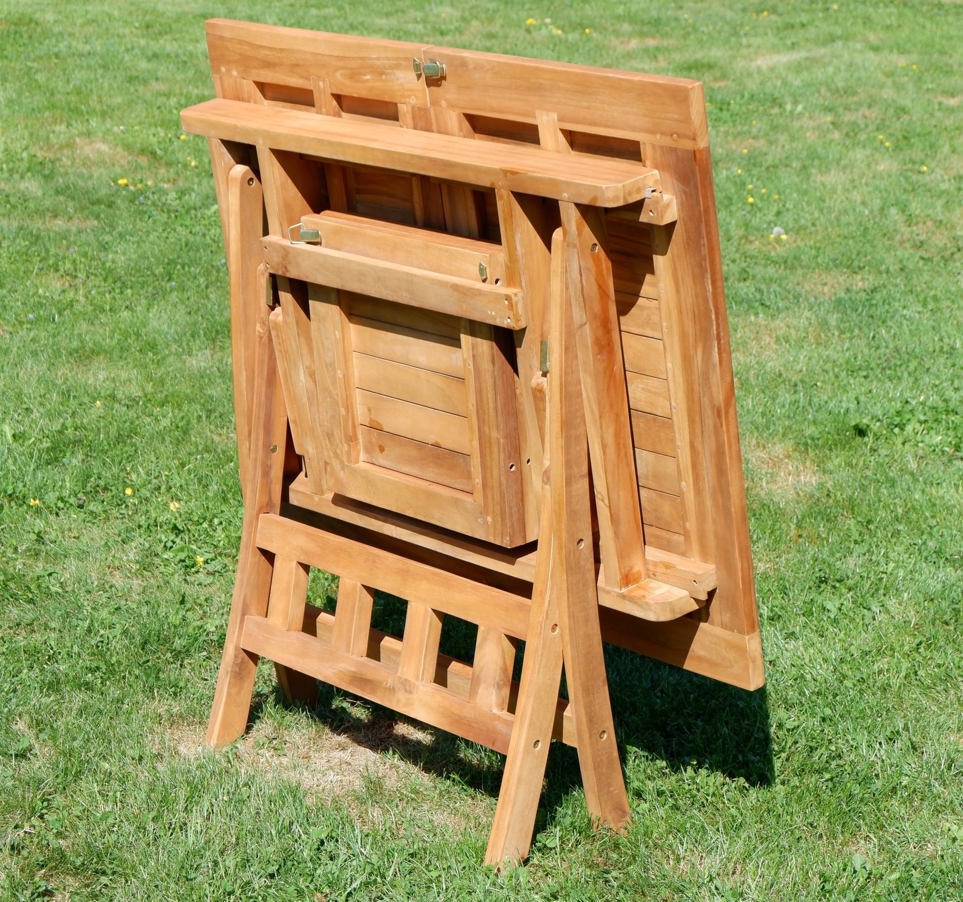 ASS ALEOS. echt Teak Holz Ausziehtisch 100-140 x 80cm klappbar Holztisch Klapptisch Gartentisch Tisch Aves-AUSZIEH Teakholz