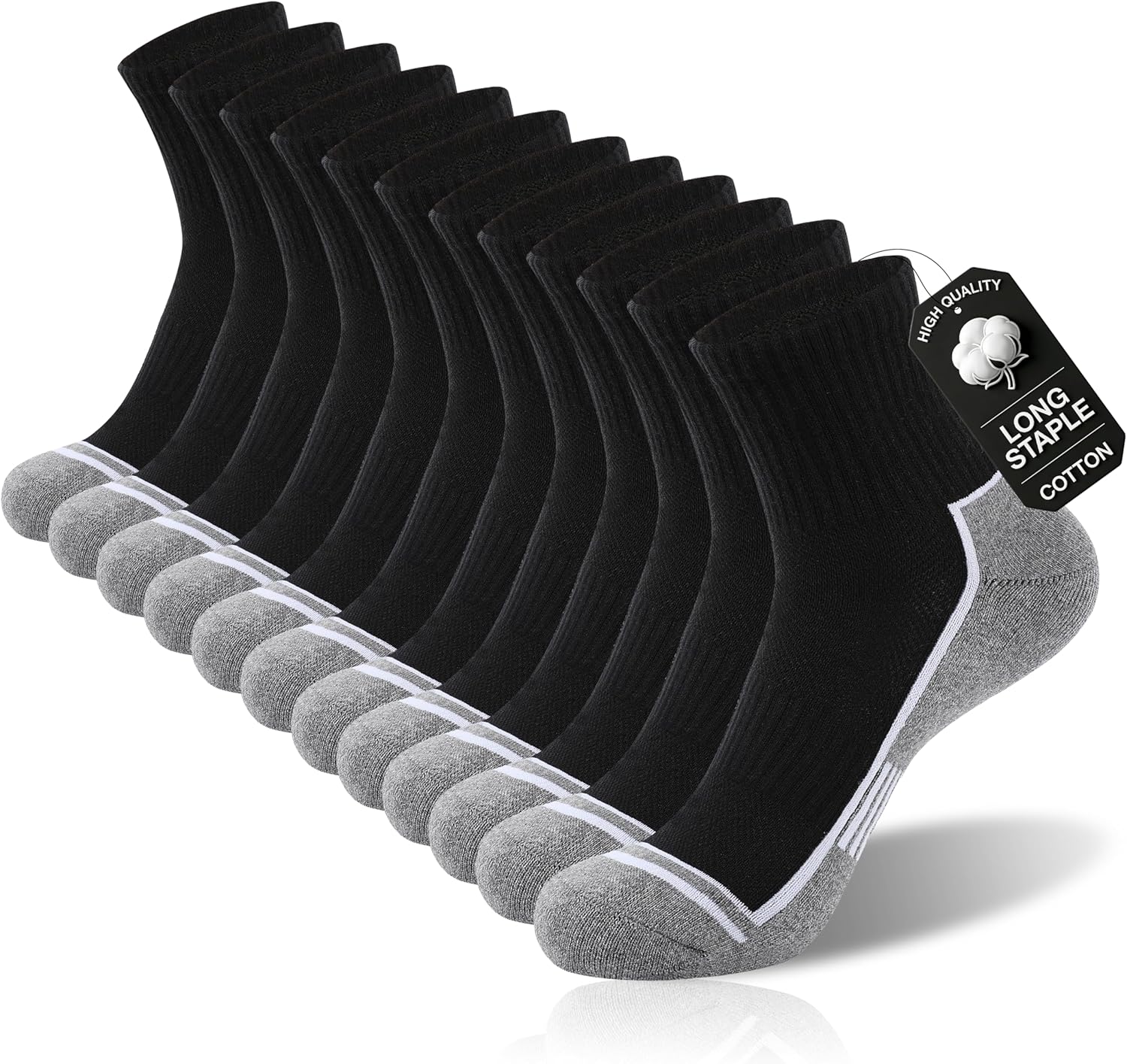 Urban Virgin Men Athletic Quarter Running Compression Socks Cotton Cushioned Athletic Ankle Moisture Wicking Socks Women