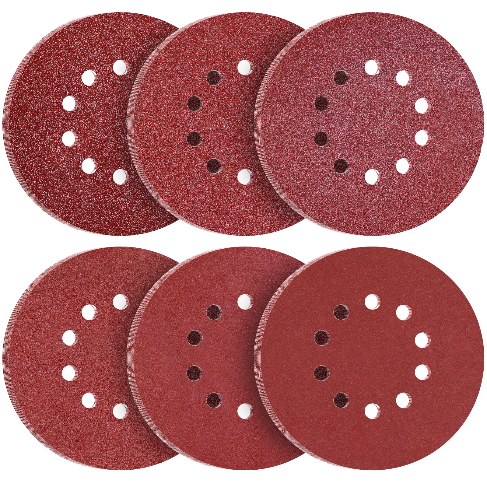 KONGMING 225mm Disques de Ponçage Grain 40-320 10 Trous 60 Pièces