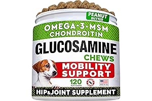 STRELLALAB Glucosamine Dog Treats: Advanced Joint Supplement with Omega-3 Fish Oil