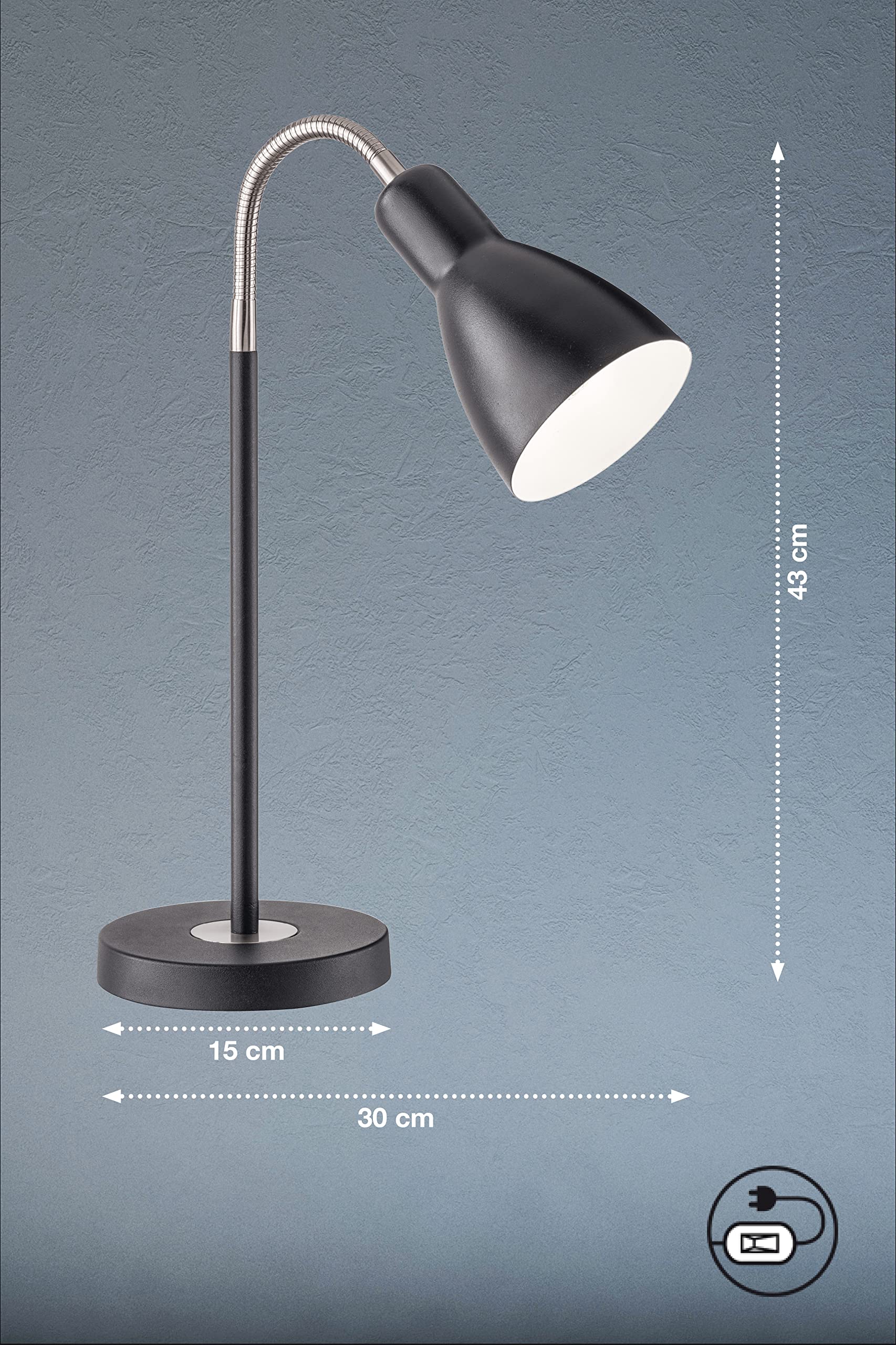 HONSEL LLAND Lampe De Bureau Flexible Noir