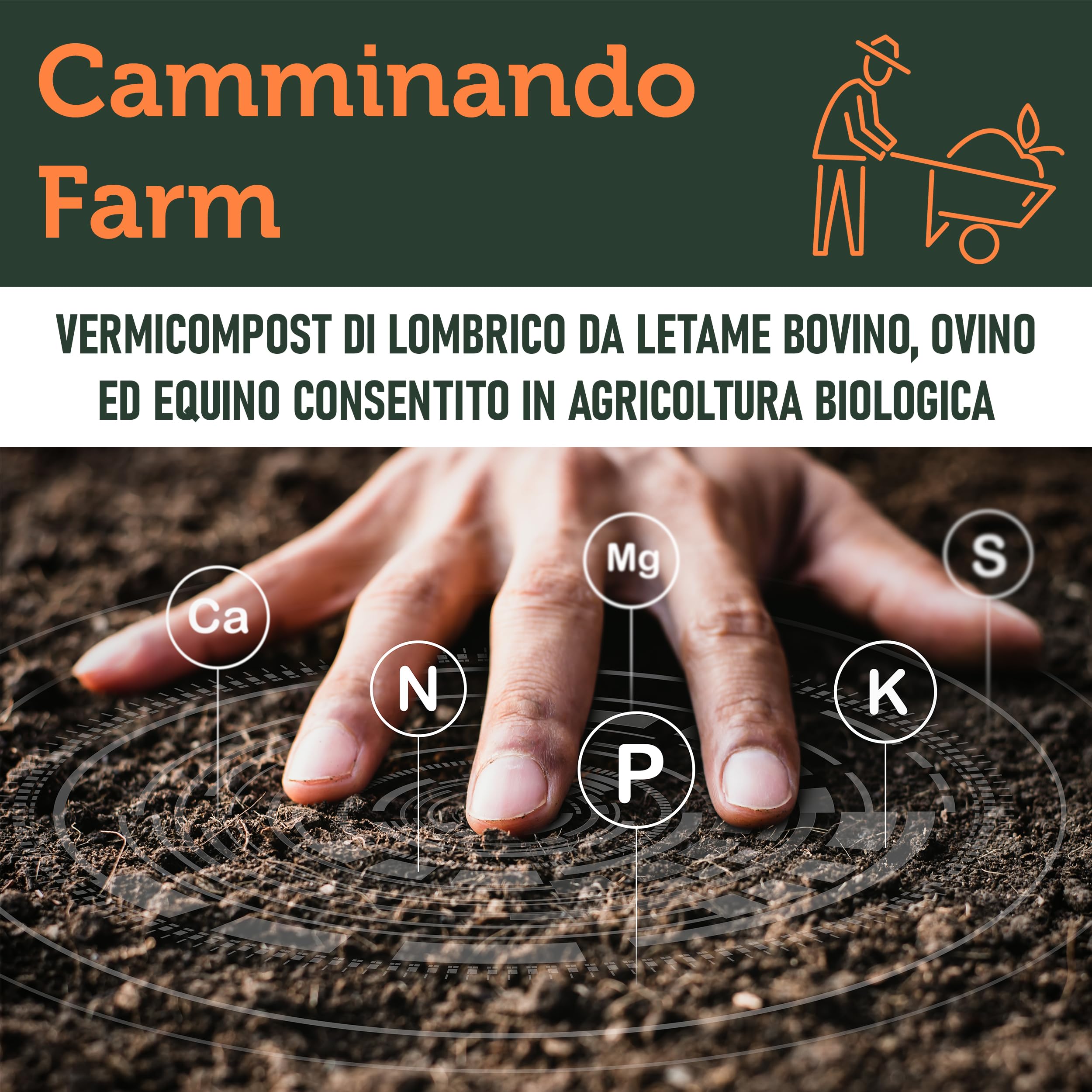 NutriRoot Humus di Lombrico Naturale | Concime Organico Biologico da Letame Maturo | Fertilizzante per Orto, Giardino e Piante in Sacco da 25kg | Prodotto Italiano