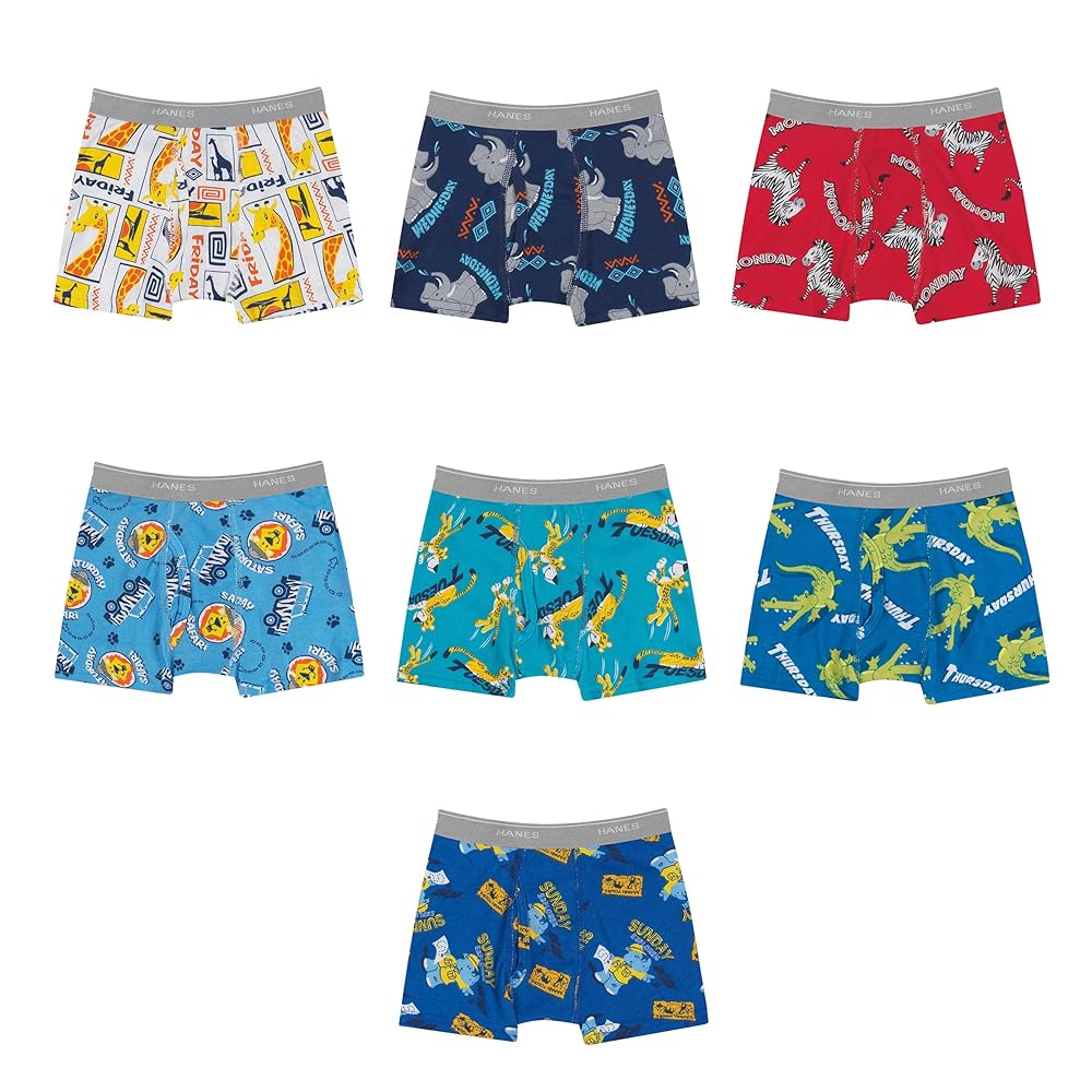 汉斯幼儿男孩七天星期款纯棉 boxer 内裤