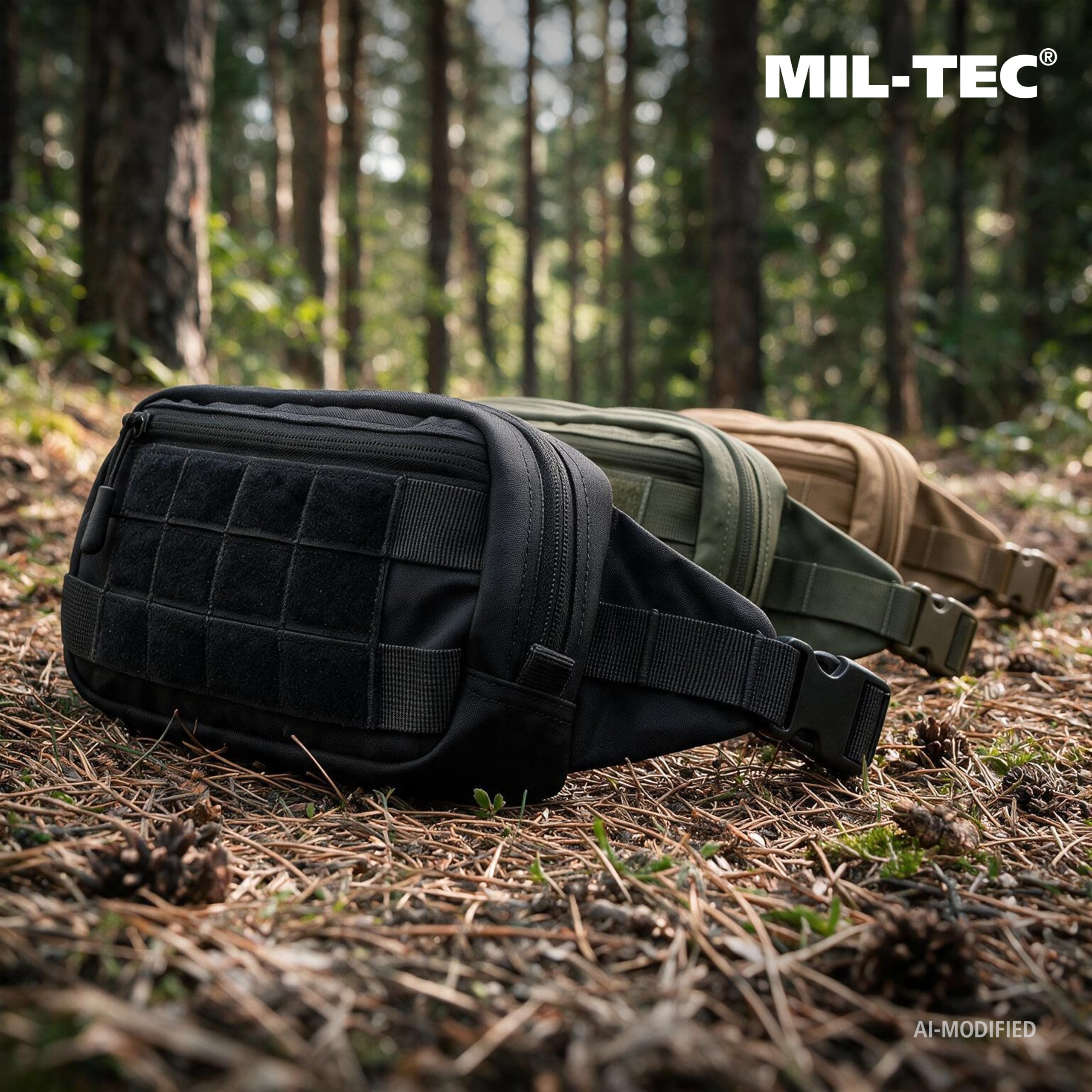 Mil-Tec Męska torba na pasek, czarna, rozmiar uniwersalny
