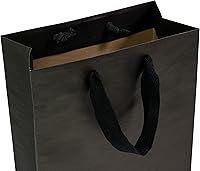 Vista 8 de Prime Line Packaging Bolsas de regalo negras, bolsas de papel kraft con asas para compras, pequeñas empresas, boutique, tiendas minoristas