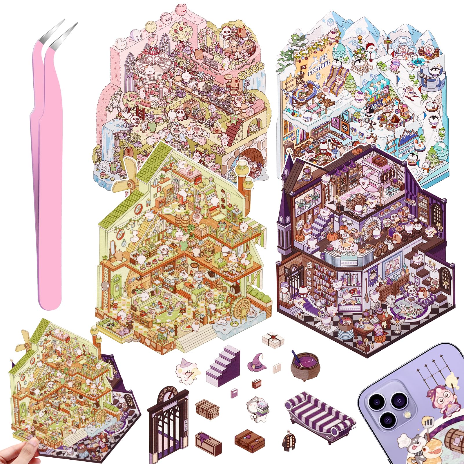 Adorables Autocollants Pour Chiots, Dessin Animé, Aquarelle