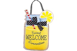 Summer Indoor Outdoor Decor - Sweet Welcome Burlap Door Decor