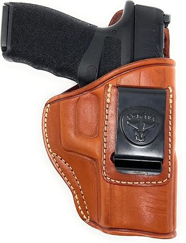 Miniatura 9 de Cardini - Funda de piel prémium IWB para Glock 23, 19, Sig P320, P229, P225, P250 Negro - Dibujo a mano derecha (dentro de la pretina),Marrón