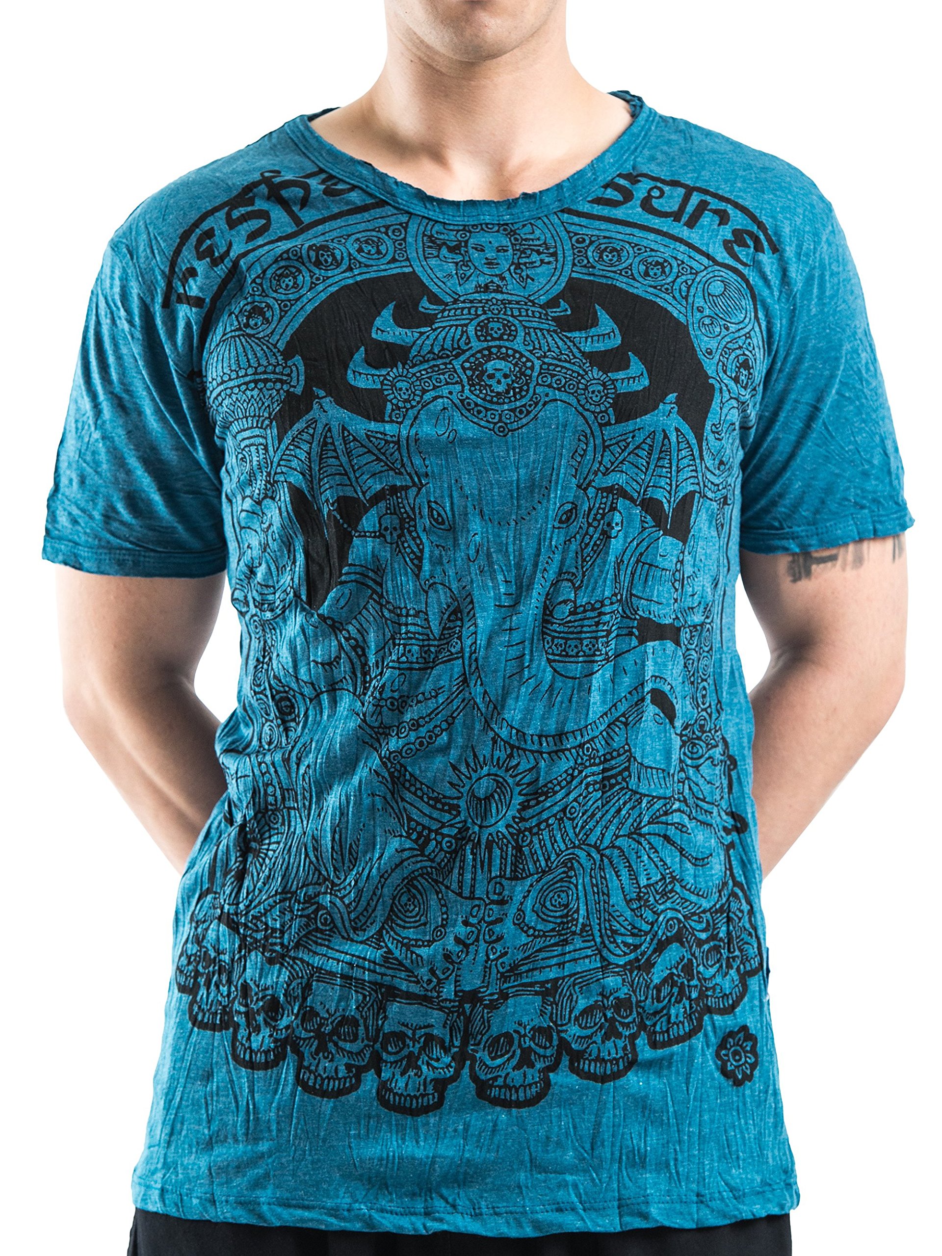 Men's Bat Ganesh Crinkled Cotton T-Shirt