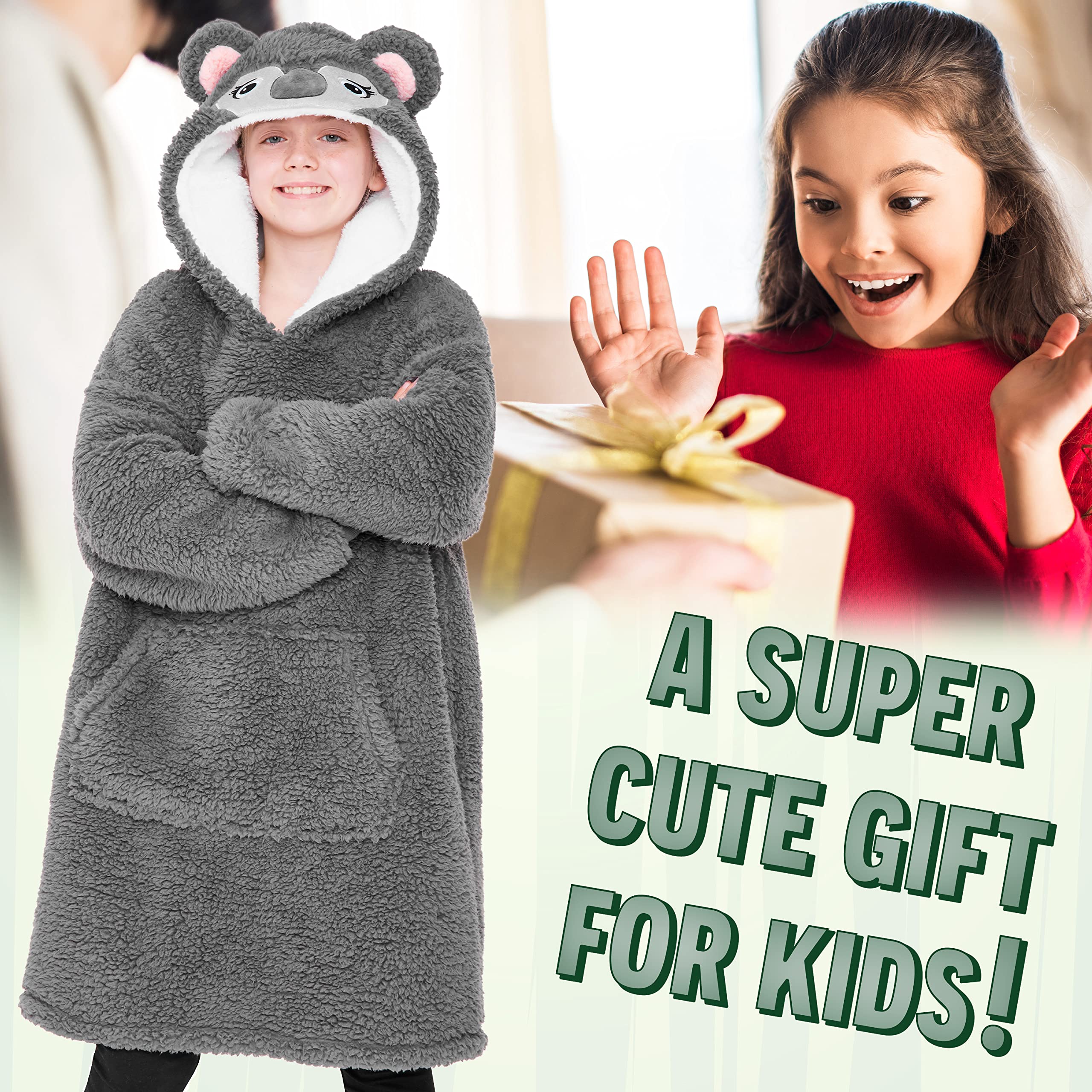 CityComfort Felpa Coperta Oversize con Cappuccio Bambina Ragazza