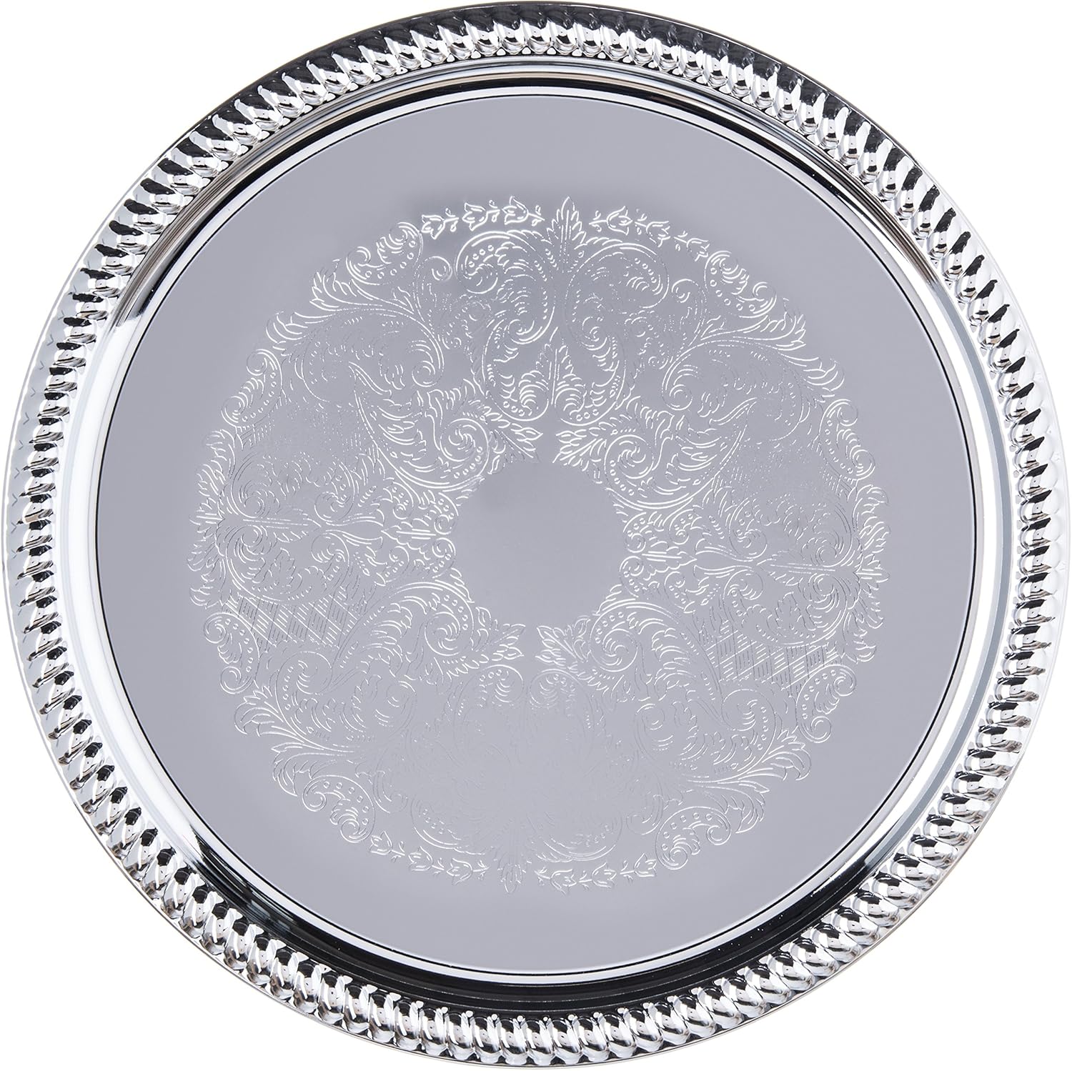 Lowest Price Carlisle 608907 Round Chrome Plated Serving Tray, 14 (Pack of 12) 🔥 Hot Deals Carlisle 608907 Round Chrome Plated Serving Tray, 14 (Pack of 12)