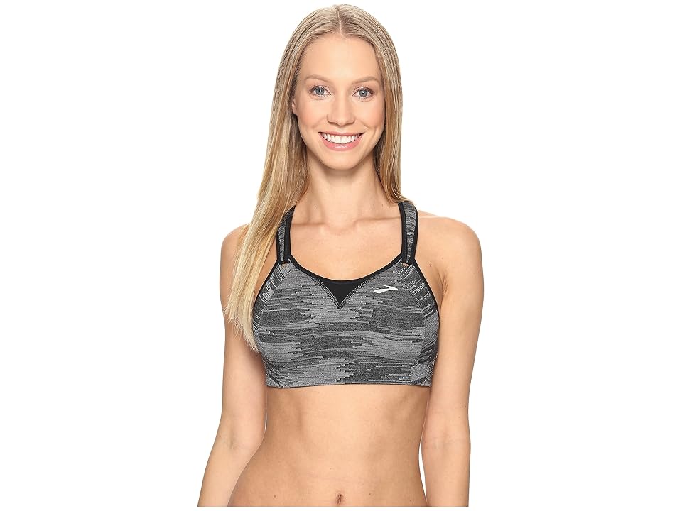 

Brooks Rebound Racer - Moving Comfort (Black Ikat Jacquard) Women's Bra