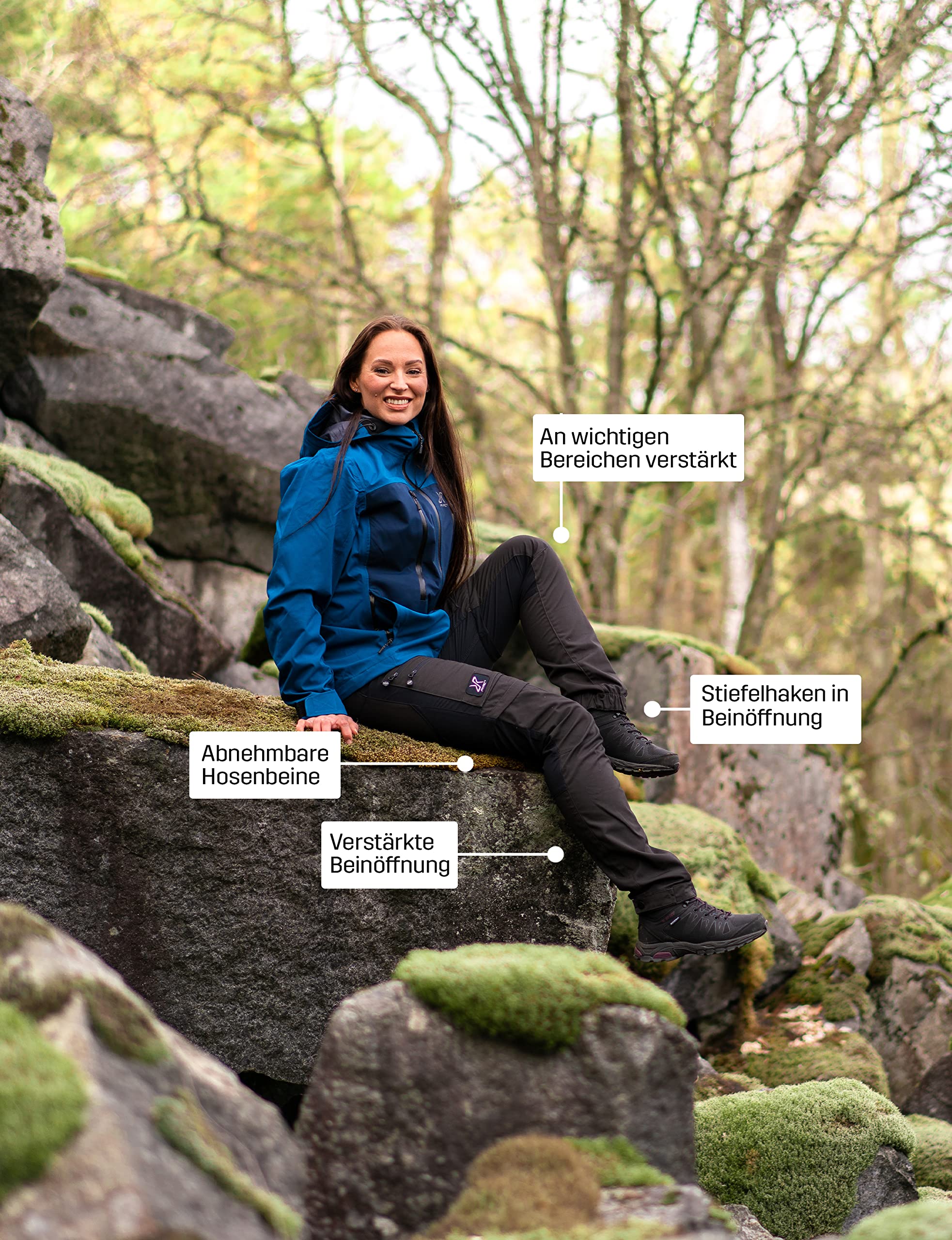 RevolutionRace Damen RVRC GP Pro Zip Off Pants, strapazierfähige, belüftete und wandelbare Hose für alle Outdoor-Aktivitäten