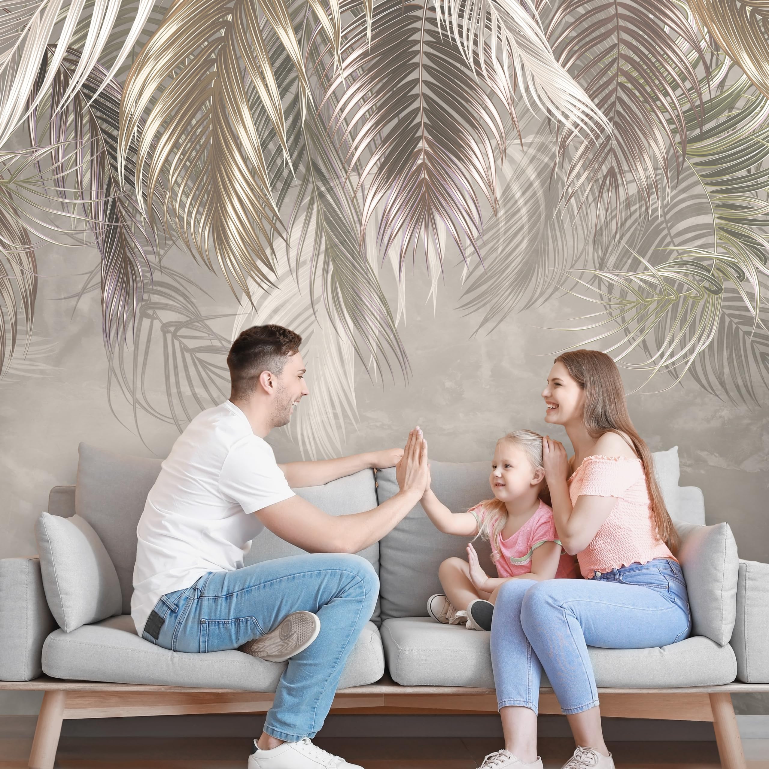 WallArena - Vlies Fotobehang Bladeren, 254 x 184 cm - Fotobehang - Behang - voor Woonkamer Slaapkamer - Vliesbehang Wandbehang Behang 3D Effect - incl. Lijm - Groenen