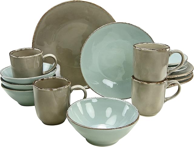 CreaTable, 14398, ORGANIC OSLO, Dinner Ware Set of 16 pieces