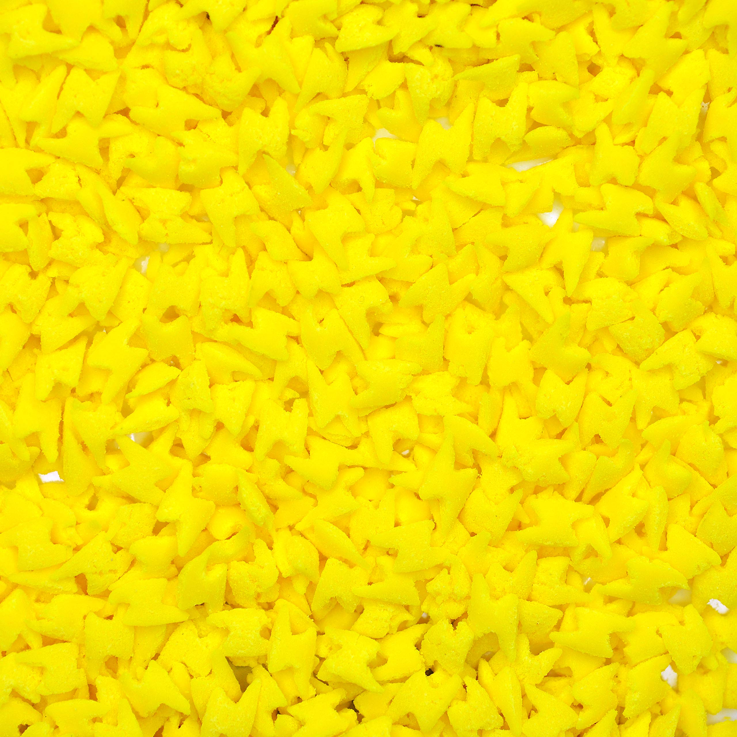 Lightning Bolts Natural Cake Sprinkles Suitable for Vegans Gluten Dairy Free Yellow Baking Comic Book Weather Superhero Decorations Cupcakes (50g / 1.76oz)