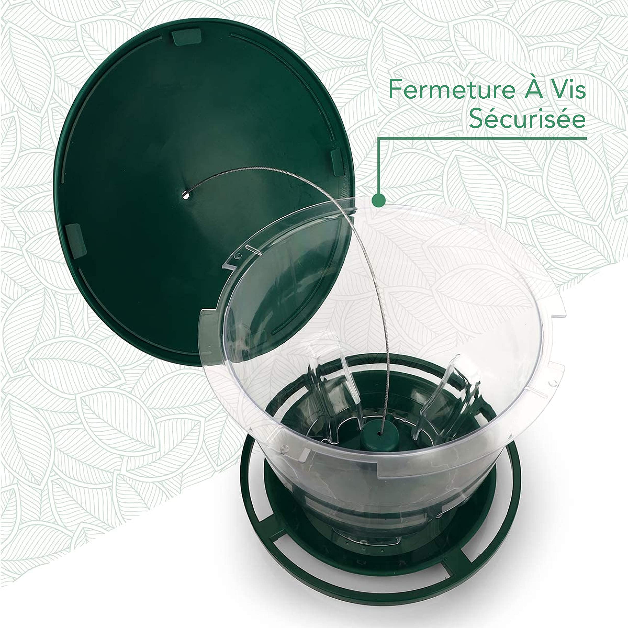 Wildlife Friend I Mangeoire à Oiseaux XXL 4l - Mangeoire Oiseaux Exterieur Imperméable à L'allure Noble I Cabane à Oiseaux avec Distributeur Suspendu pour Nourriture D’extérieur.