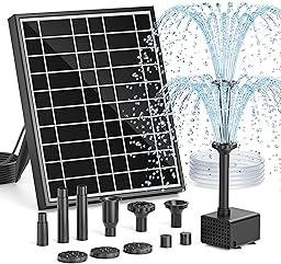 Solarvogelbrunnenpumpe, 7.5W Außen-Solarwasserpumpe mit 7+ Sprühmodi & 1.5m Schlauch, DIY Solarpumpe für Garten, Teiche, Pools und Aquarien