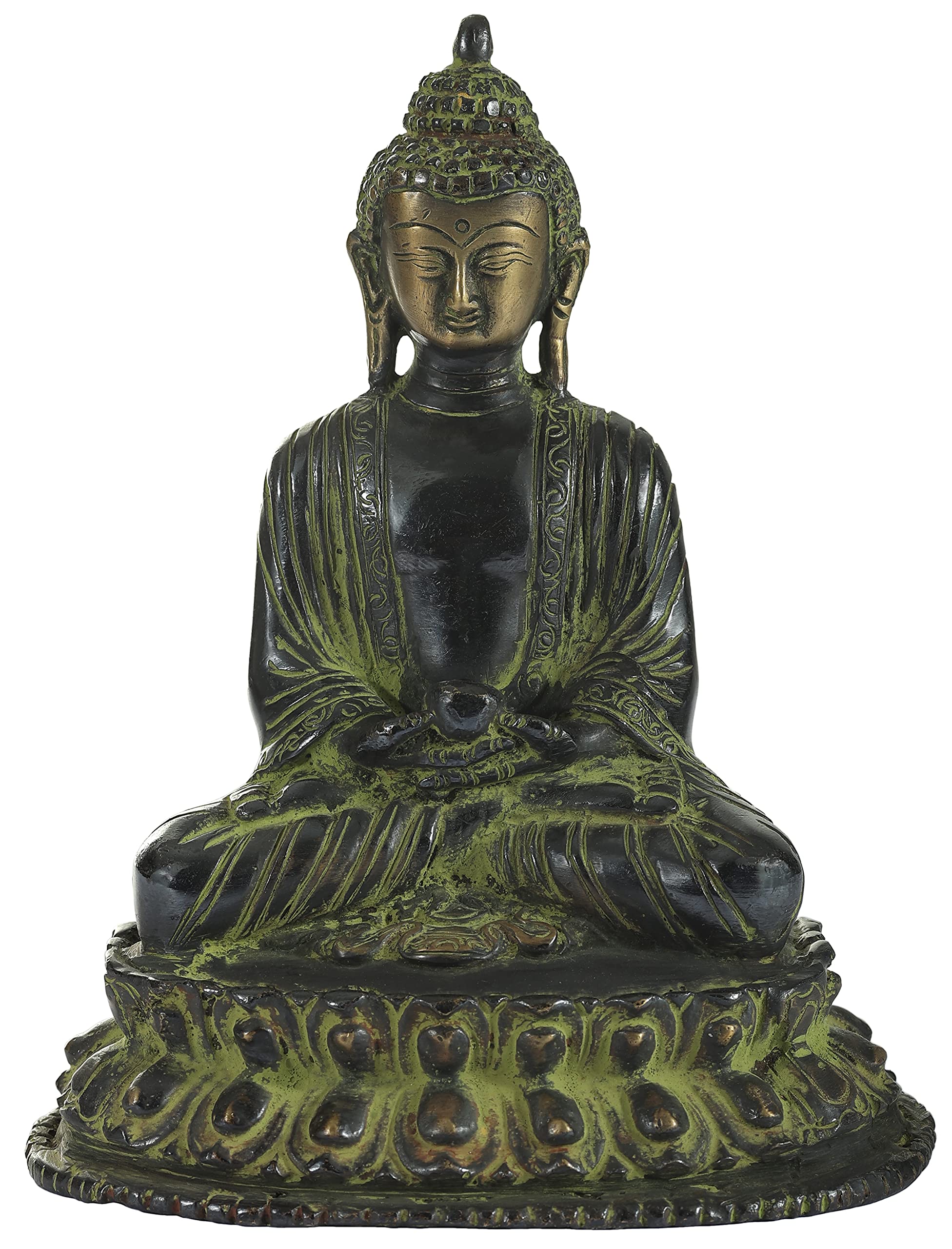 Bouddha en Dhyan Mudra laiton décoration maison statue asie
