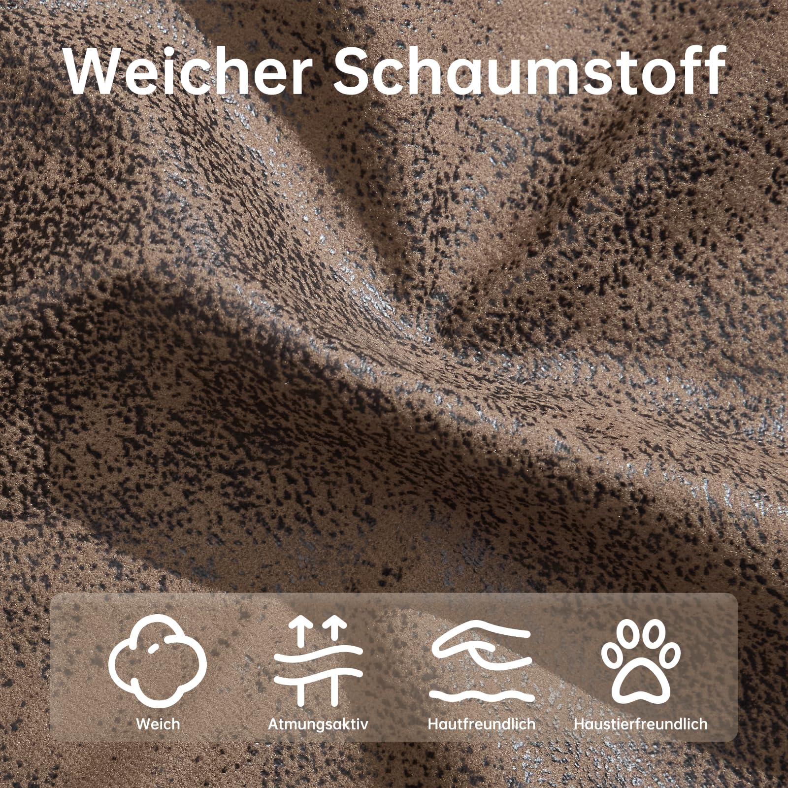 2 Motoren Elektrischer Relaxsessel, Fernsehsessel mit Liegefunktion, TV Sessel Wohnzimmer mit Rollen, Verstellbarer Rückenlehne & Fußstütze, 2 Seitentaschen, Recliner Chair, Braun Flockleder