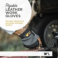 Vista 3 de Wells Lamont Guantes de trabajo de elastano híbridos de piel resistente para hombre, XL (3236XL), gris