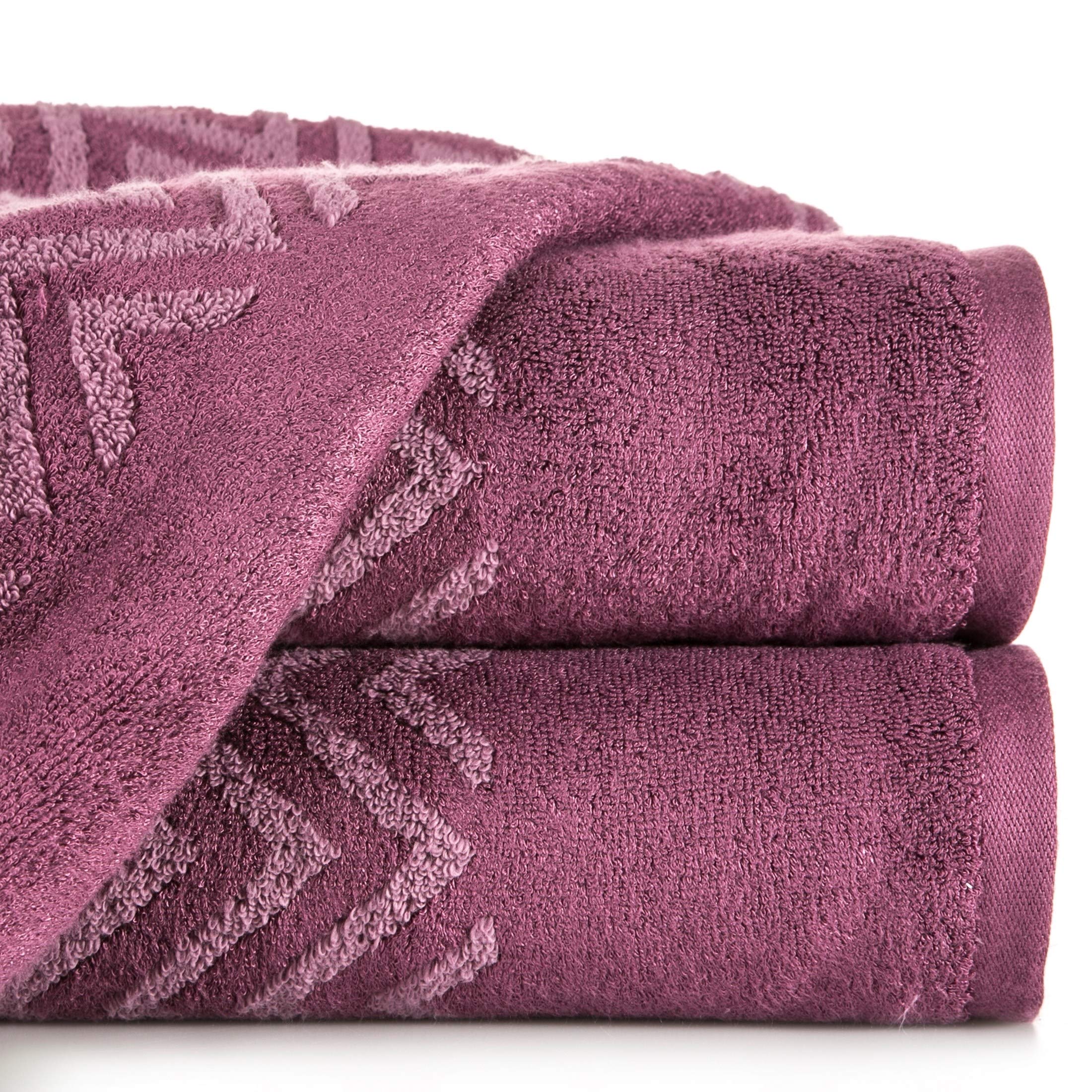 Serviettes en coton viscose rose 70x140 cm drap de bain drap de douche absorbant motif zigzag
