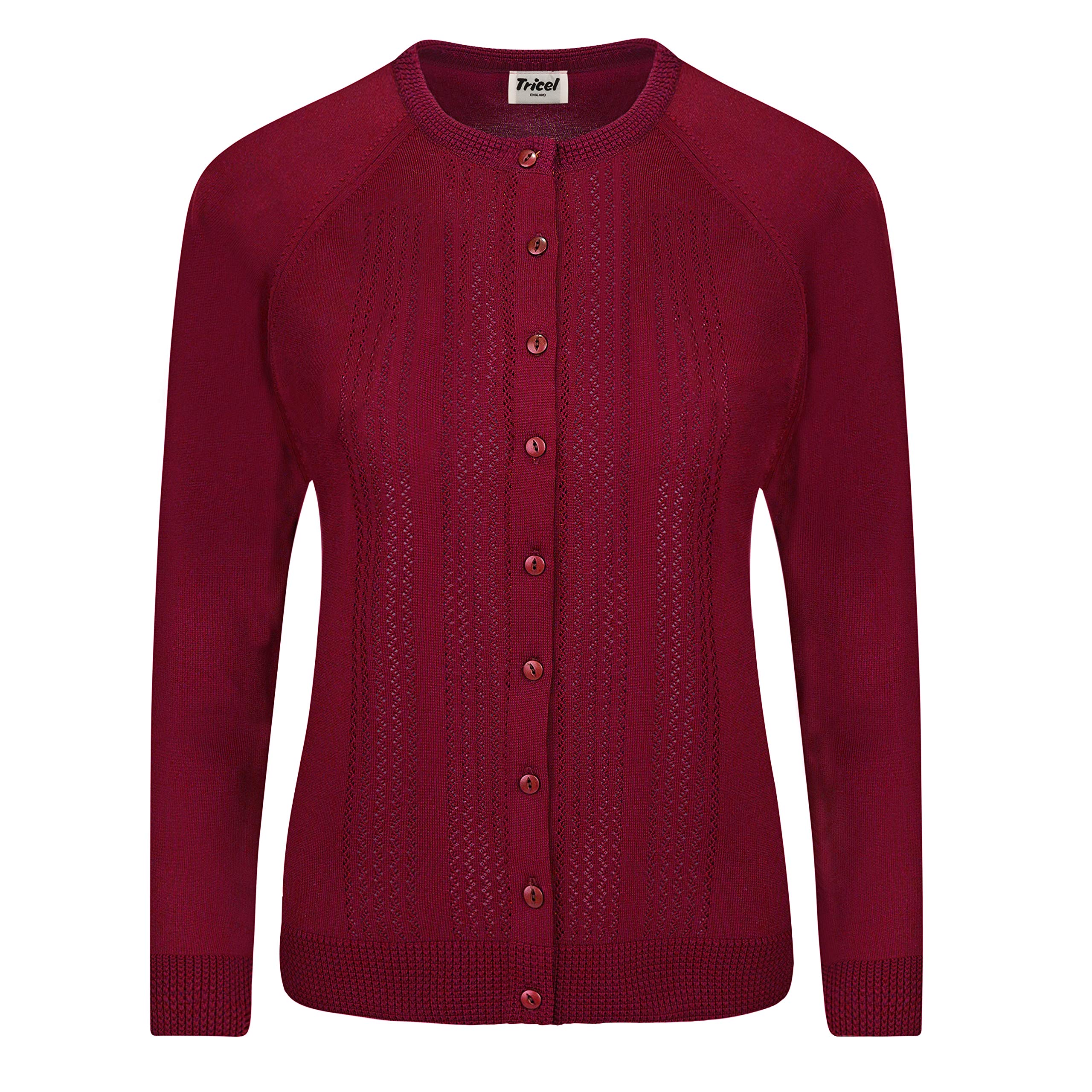 Tricel Women's Silky-Touch Polyester Classic Cardigan(Machine-Washable and Durable Knit Fabric)