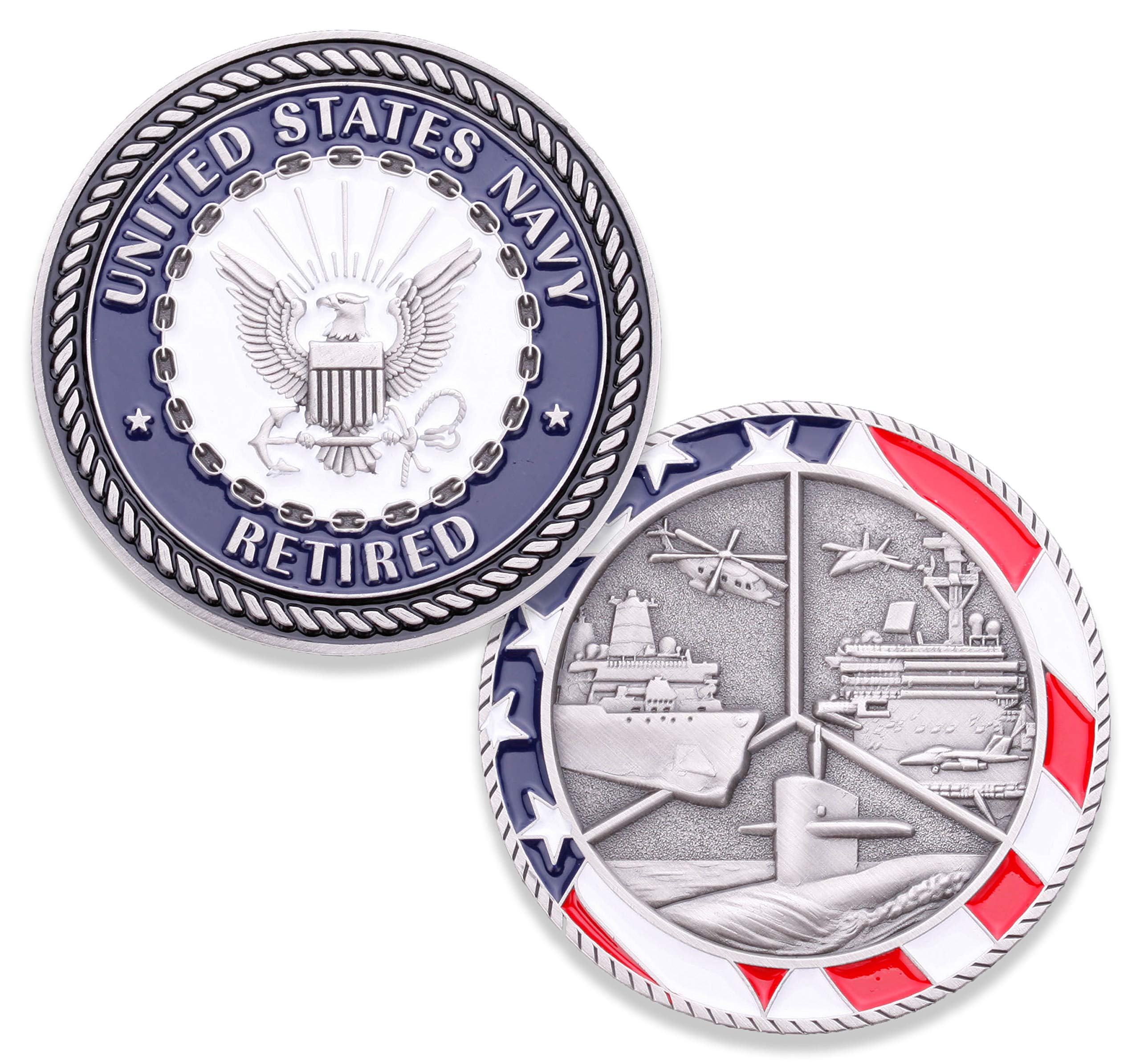 Coins For Anything, Inc Navy Retired Challenge Coin - USN Retired Military Challenge Coin - Officially Licensed - Designed by Military Veterans