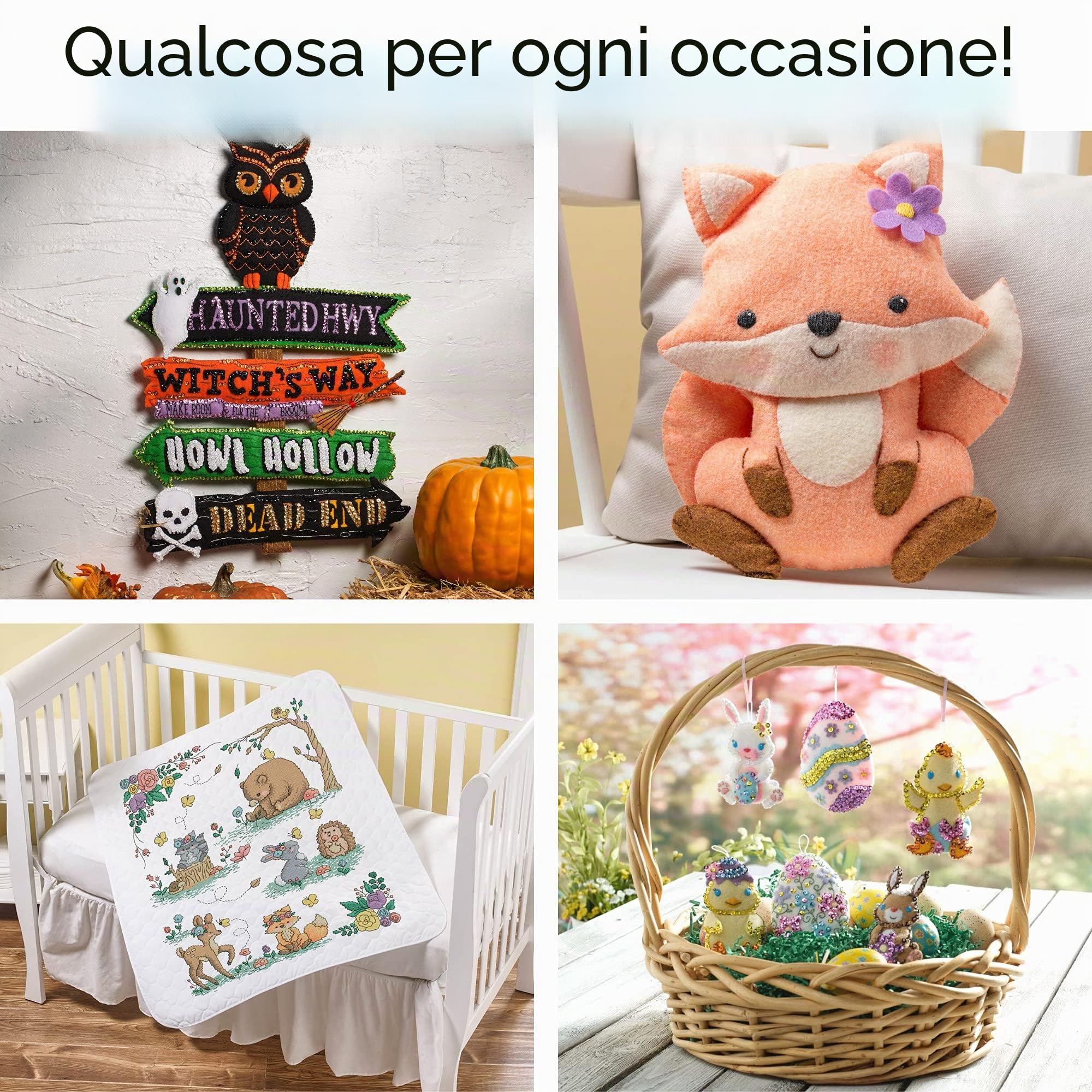 Bucilla Natale Giocattoli Corona Kit Applique Felt