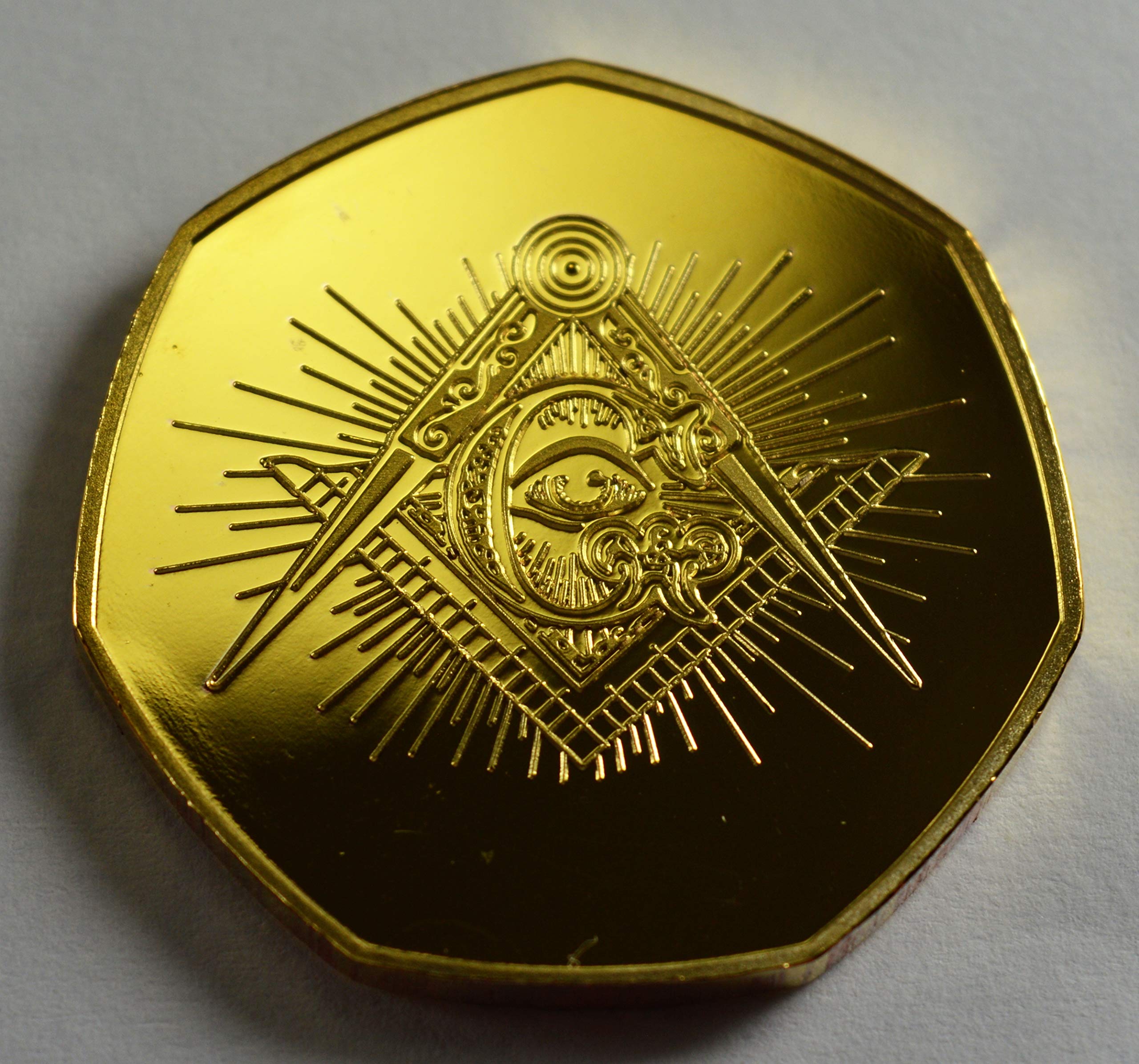 FREEMASONS, MASONIC 24ct Gold Commemorative Coin Albums/50p Collectors, Coin Hunt. Square & Compasses, All Seeing Eye, Illuminati
