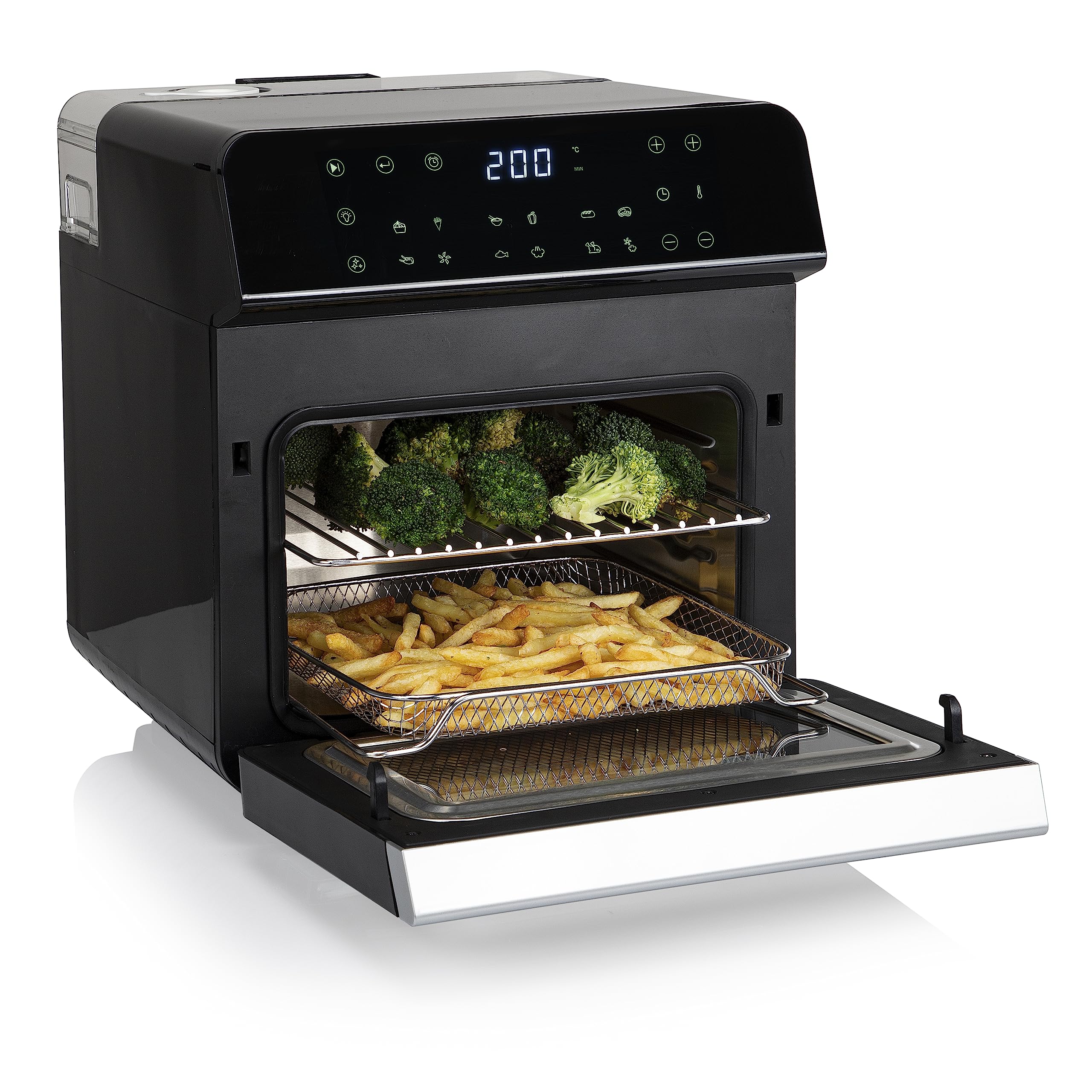 Princess Mini Piekarnik Airfryer I Cyfrowa Parownica 182085-3-W1-10 L - 900 G Frytek -Funkcja Czyszczenia Parowego