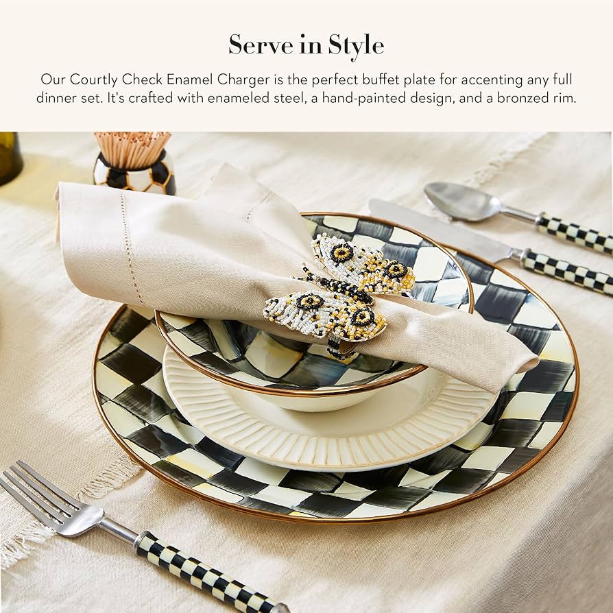 Amazon.com | MACKENZIE-CHILDS Enamel Charger Plate, Charger