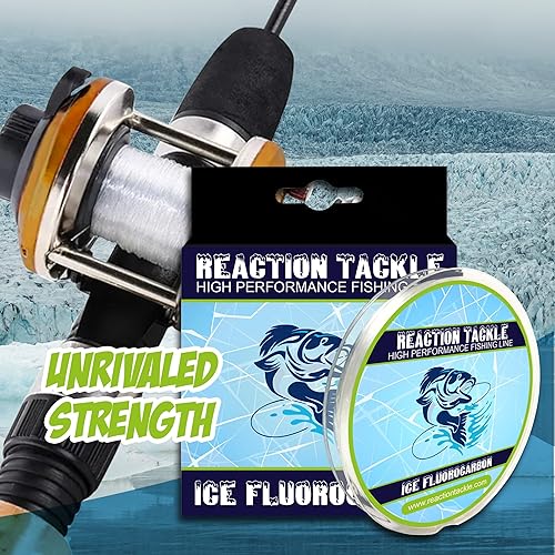 Miniatura 5 de Línea de pesca de fluorocarbono para hielo de Reaction Tackle - Alta resistencia, resistente a la abrasión, hundimiento rápido, prácticamente