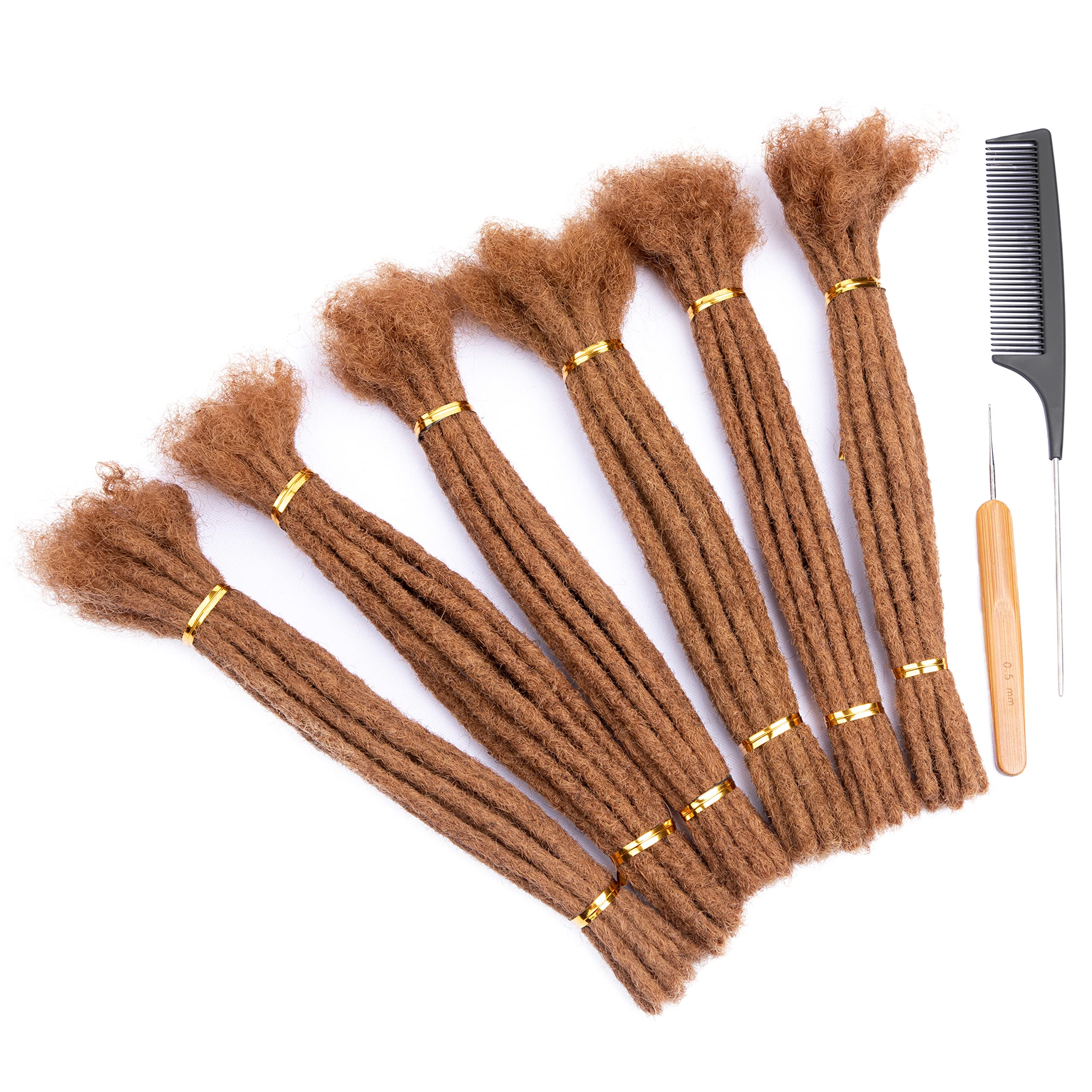 originea0.4cm and 0.6cm 0.8cm Width Options 6-18 Inch 100% Human Hair Loc Extension Full Handmade Permanent Locs Can Be Dyed and Bleached for Women Men Kids Dreadlock Extensions Real Human Hair