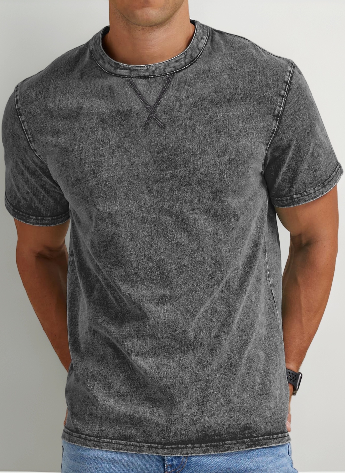 Men’s Distressed T-Shirts Cotton Crew Neck Vintage Tees Summer Casual Shorts Sleeves Tops