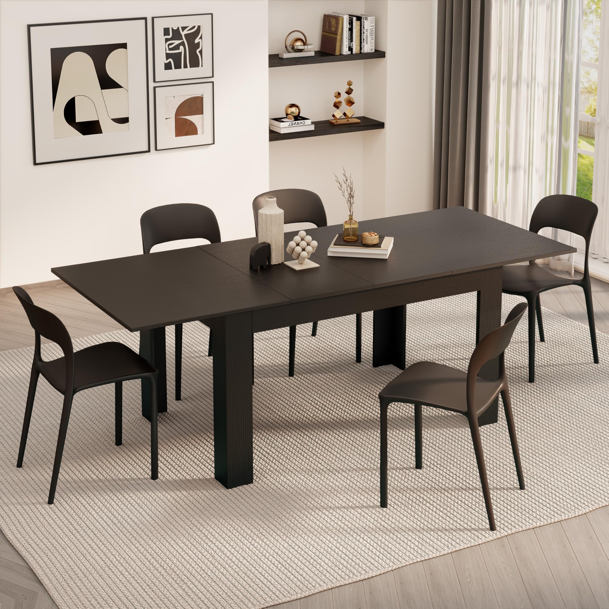 Amazon.com - Mobili Fiver, Easy, Extendable Dining Table, 55.1