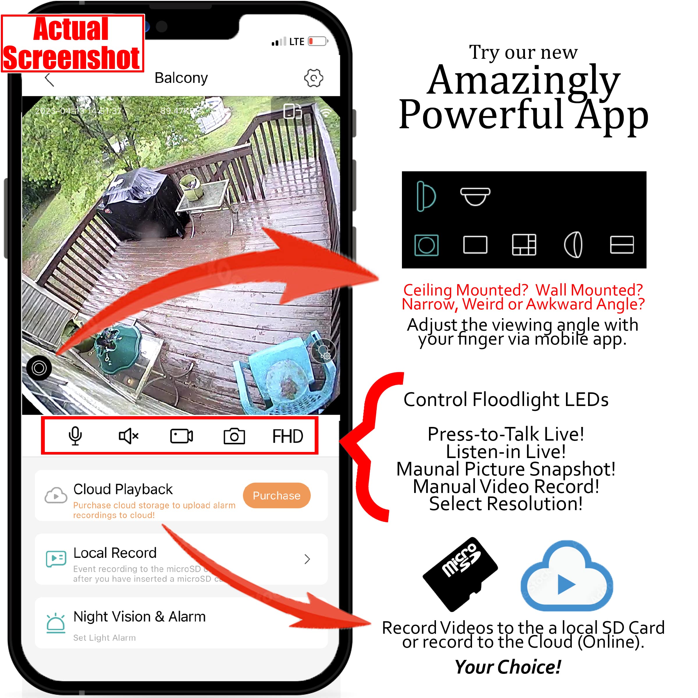 Jovision Floodlight Camera Bulb Night Vision Indoor Outdoor Wireless Security System (2023 Model 2)