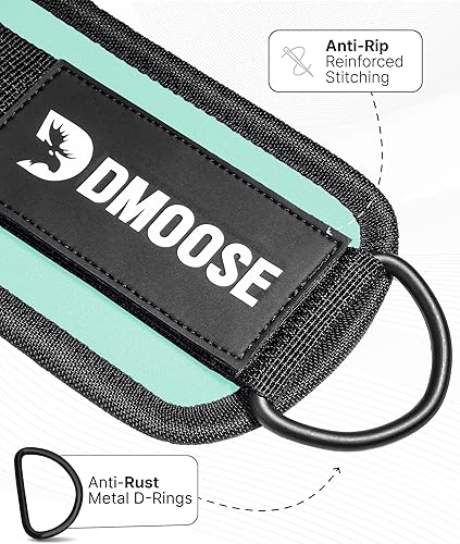Miniatura 25 de DMoose - Correa de tobillo para máquina de cable, talla única, con acolchado de alta calidad, puños de tobillo para entrenamiento, entrenamiento