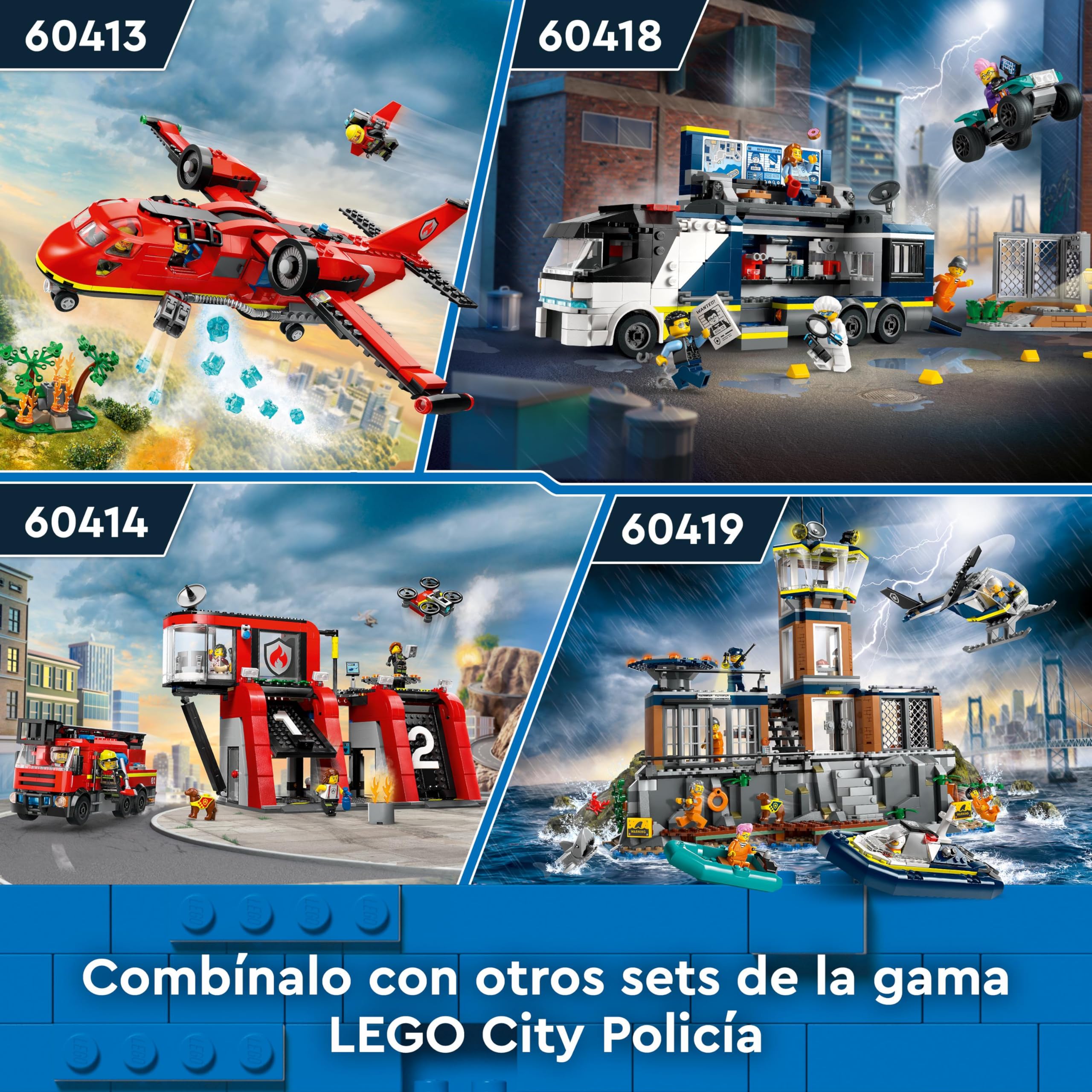 LEGO City Laboratorio de Criminología Móvil de la Policía, Regalo para Niños y Niñas de 7 Años o Más, Quad de Juguete y Minifiguras de Agentes, Científico y Ladrones, Juego de Roles 60418