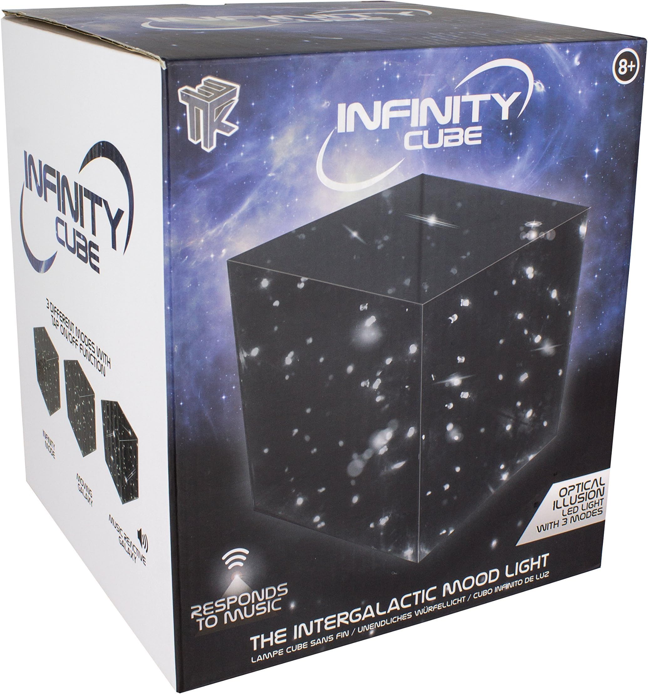 Paladone Infinity Cube Sound Reactive Mood Light, Multi-Colour