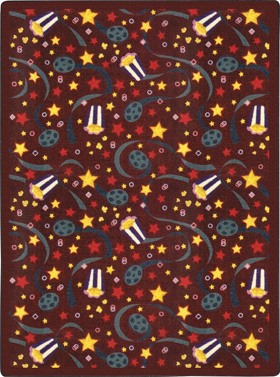 Joy Carpets Any Day Matinee Feature Film 7'8" x 10'9" Area Rug in Color Navy