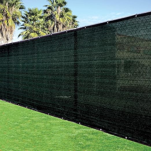 4'x50' 4ft Tall 3rd Gen Black Fence Privacy Screen Windscreen Shade Cover Mesh Fabric (Aluminum Grommets) Home, Court, or Construction