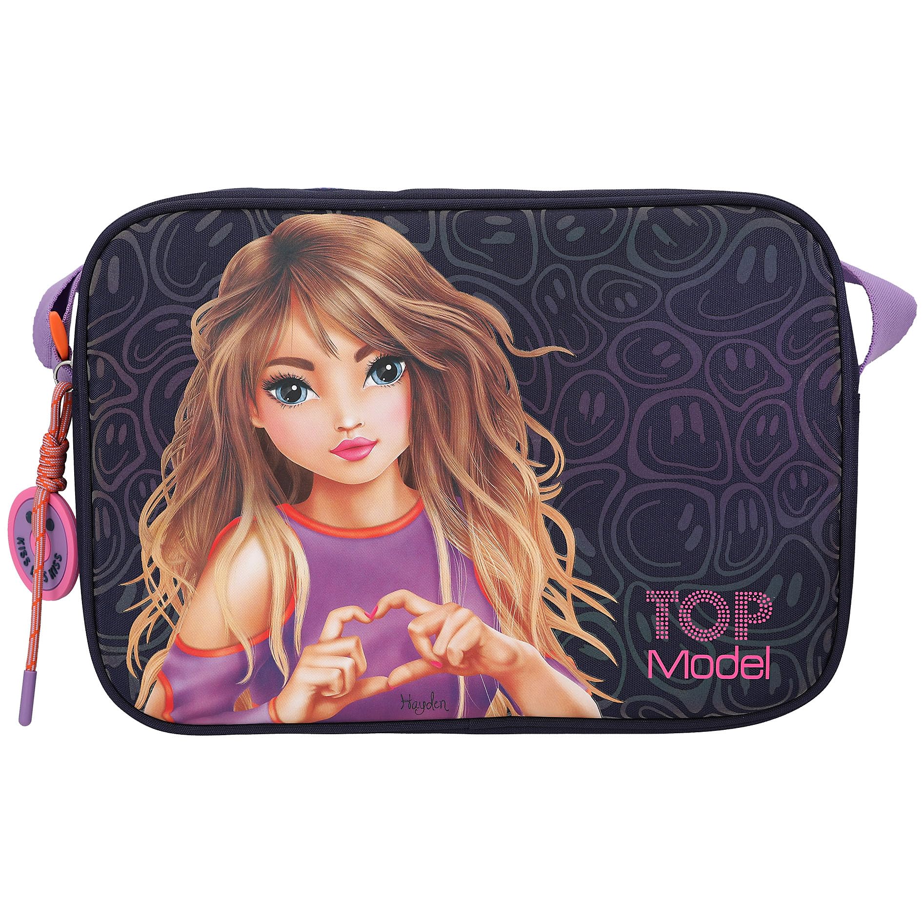 Depesche 12771 TOPModel Night Light - torba na ramię w kolorze ciemnoniebieskim z motywem modeli, torba z regulowanym paskiem na ramię