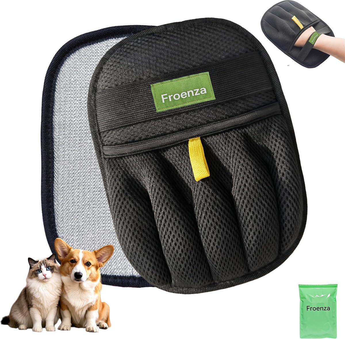 Guante depilatorio para mascotas para perros y gatos, cepillo mágico electrostático de 0.394 in de grosor, guante quitapelos para sofá, muebles, ropa, coche y alfombra, herramienta reutilizable para depilación de mascotas