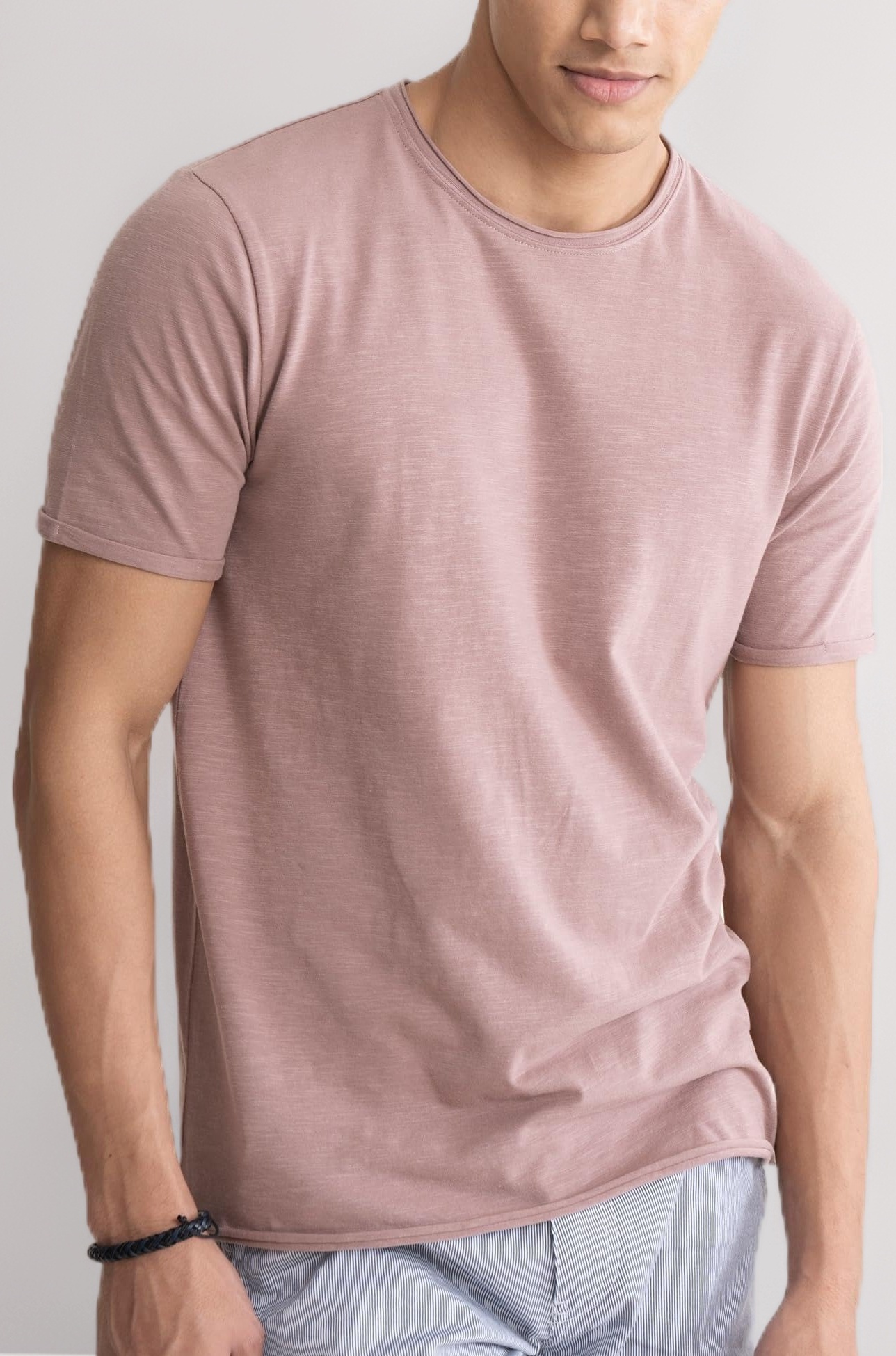 - Men’s Slim Fit Cotton-Elastane Blend Half Sleeve Casual T-Shirt | Round Neck T-Shirt