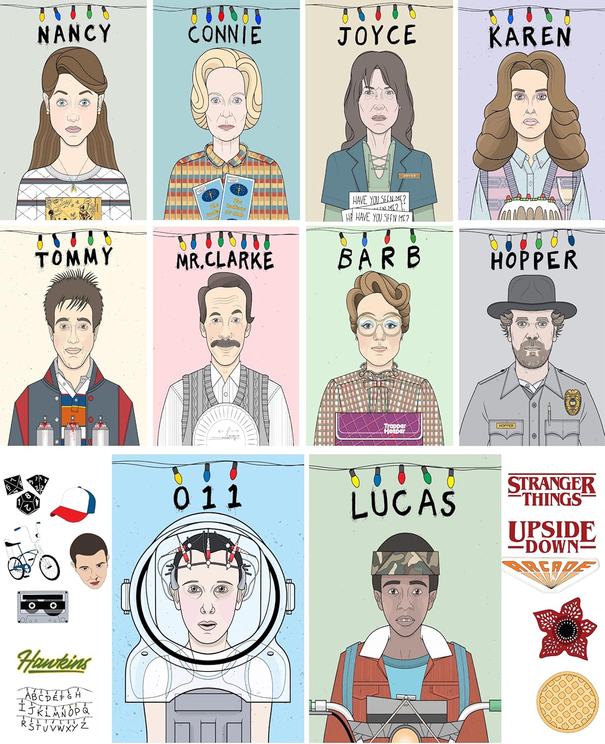 Stranger Things Poster 10 Pce Stranger Things Posters