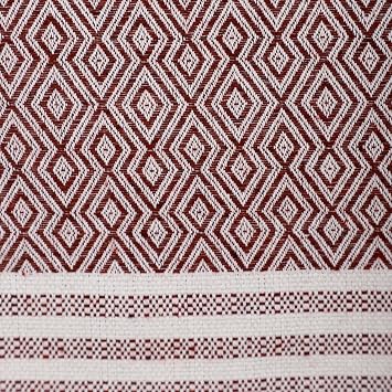 Natural Buldan İşi Kolları Örten Kaymaz Kanepe Çekyat Koltuk Örtüsü 180x300 cm Pamuk Dokuma (Mürdüm)