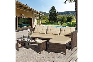 Shintenchi 3-Piece Outdoor Patio Furniture Sectional Set at a Clearance Sale