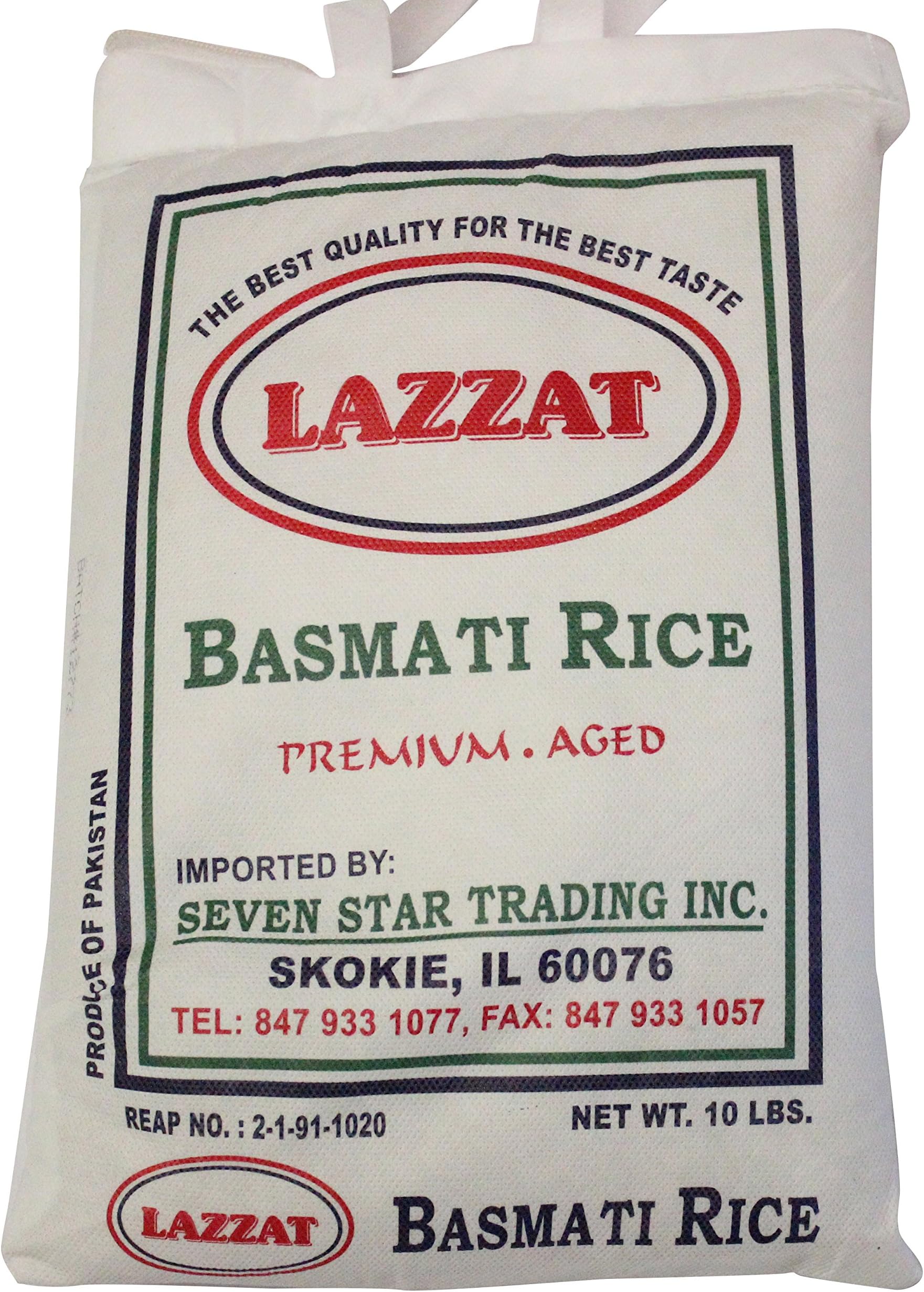 Lazzat Premium Aged Basmati Rice, 10 Pound